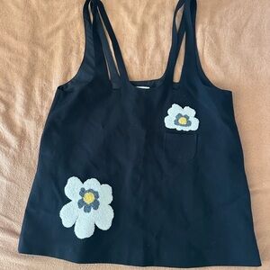 Herlian Black Daisy Mini Dress